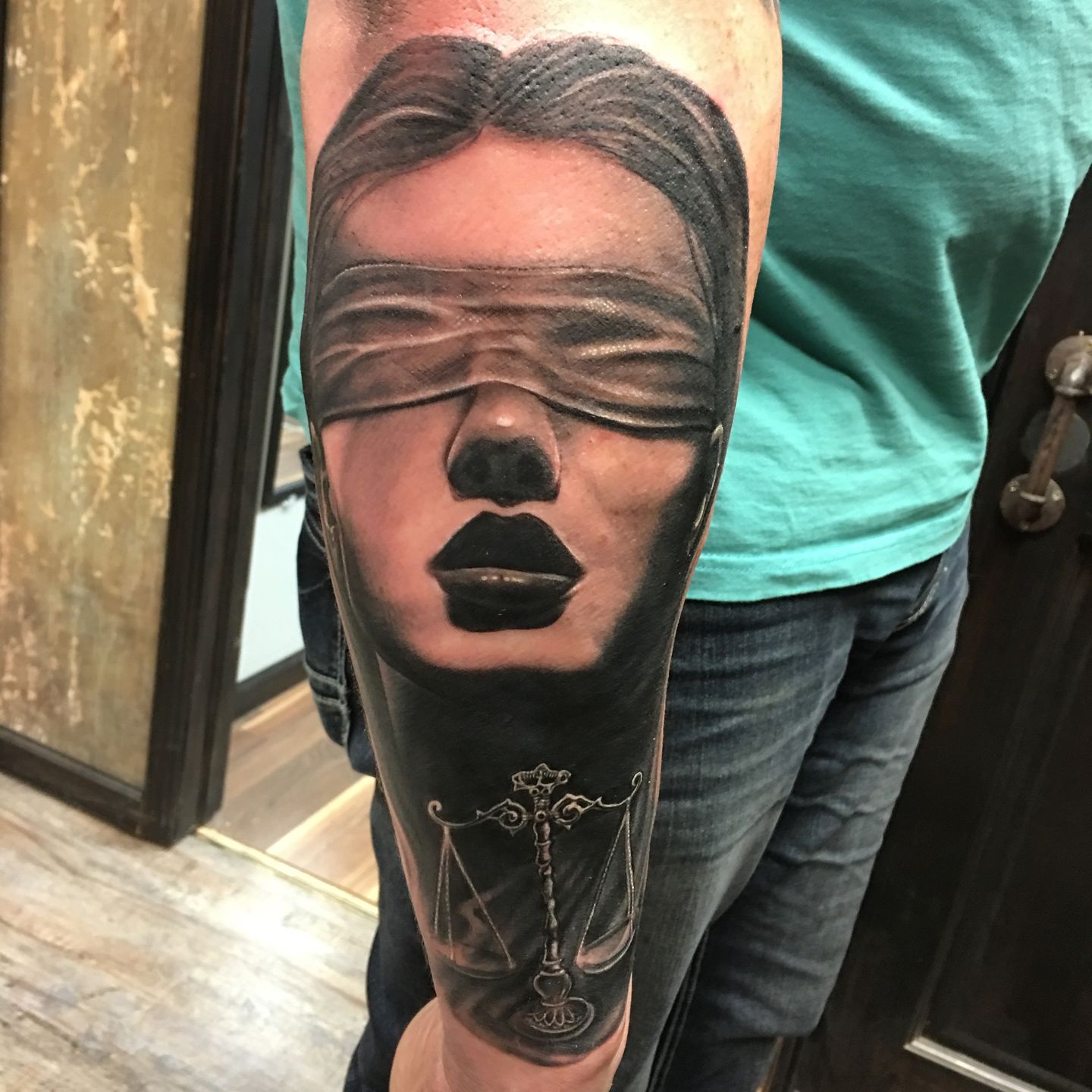 lady justice art tattoo