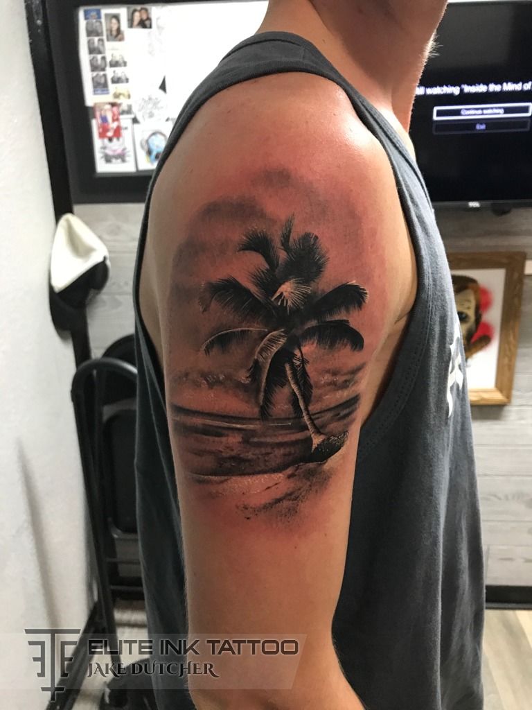 Palm trees tattoo hires stock photography and images  Alamy
