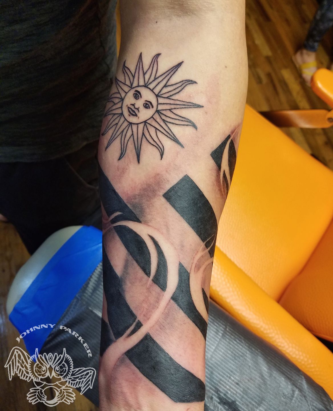 black and gray flag tattoos