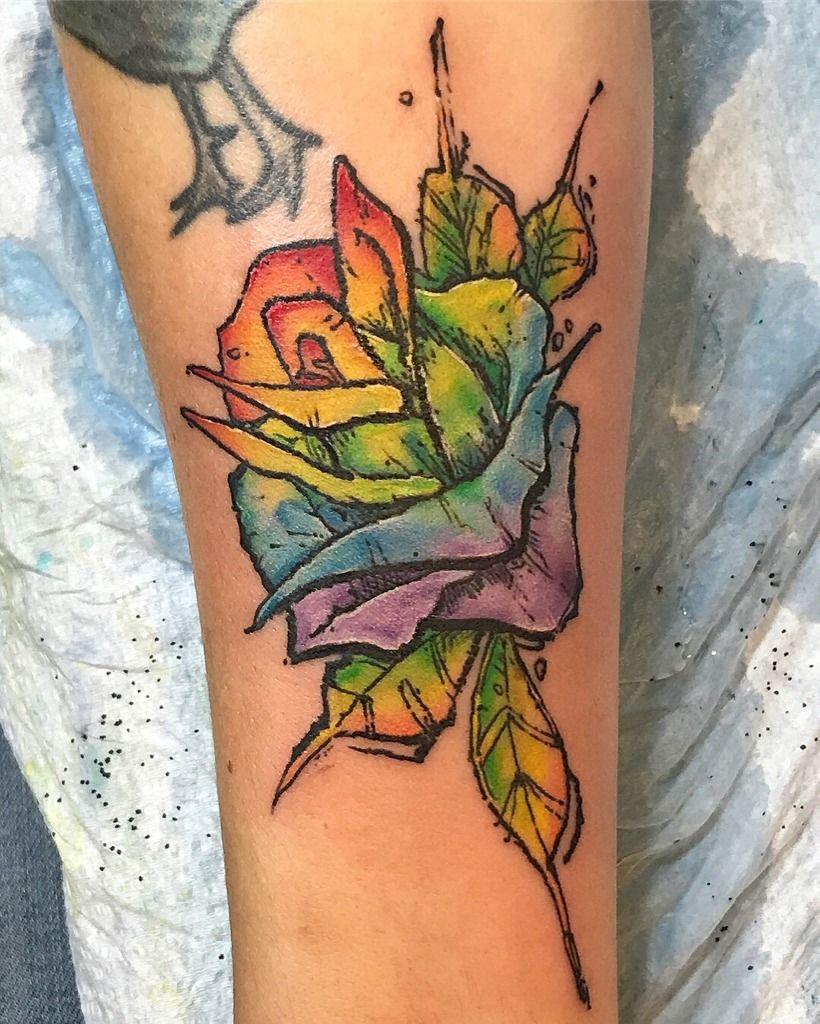 Color Realistic Flower Rose Tattoo Jackie Rabbit by jackierabbit12 on  DeviantArt