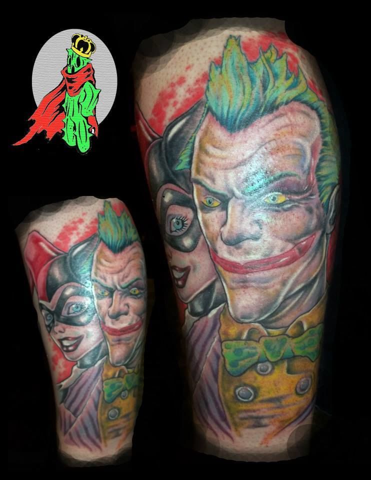 lordcaktis:the-joker-tattoo-portrait-color-comic-joker-batman