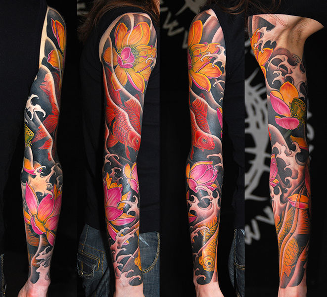 bardadim:japanese-sleeve-by-bardadim-japanese-tattoo-sleeve-lotus-color ...