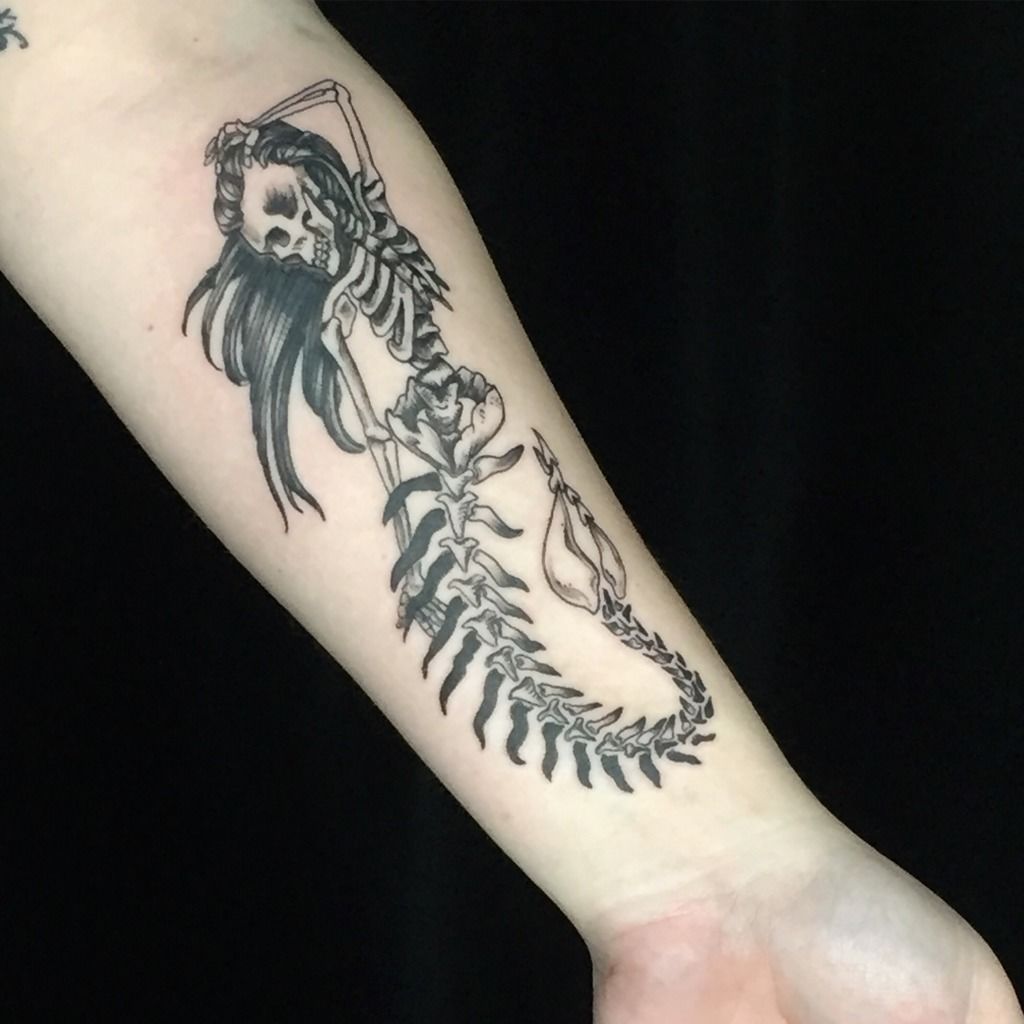 Depiction Tattoo Gallery  Tattoos  John Clark  Mermaid wSkull