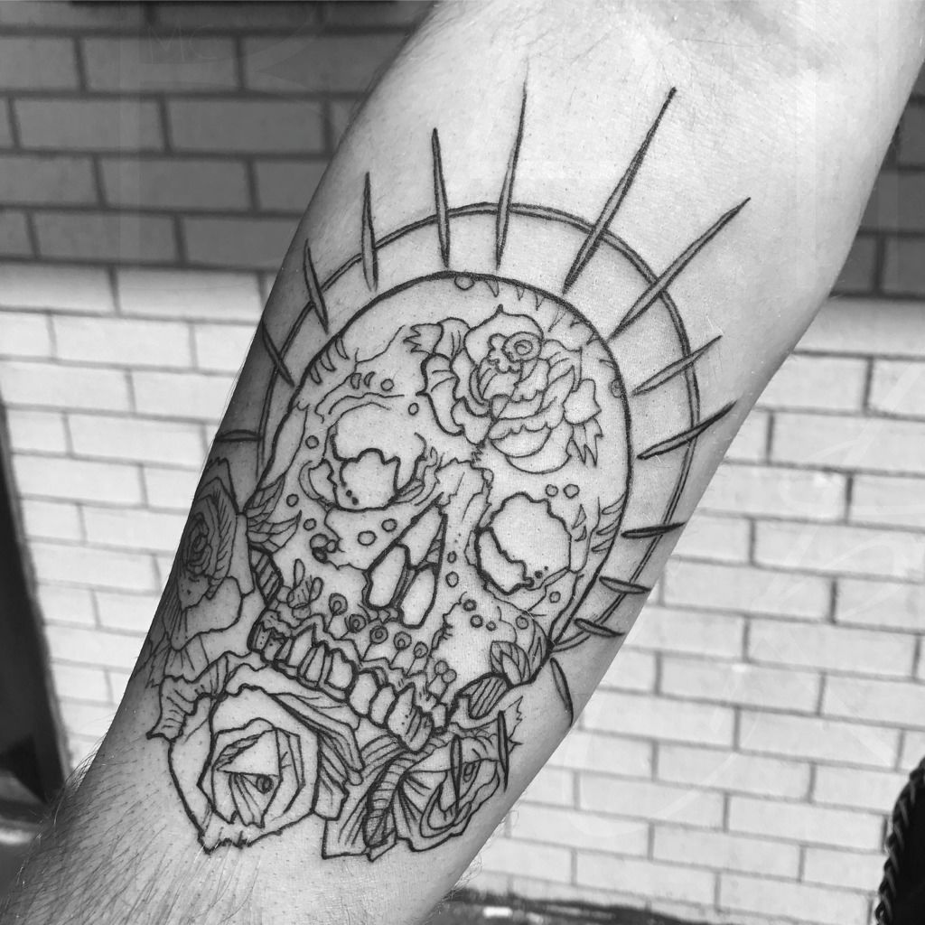 sugar skull forearm tattoos