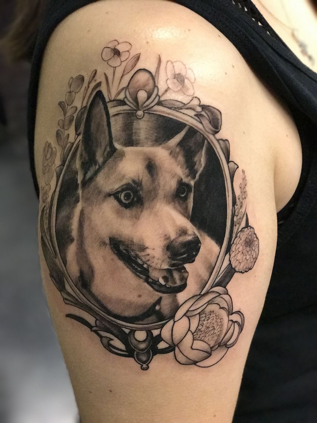 Pet Portraits  Black and Grey  Color Realism Tattoos Best NH Tattoo Artist