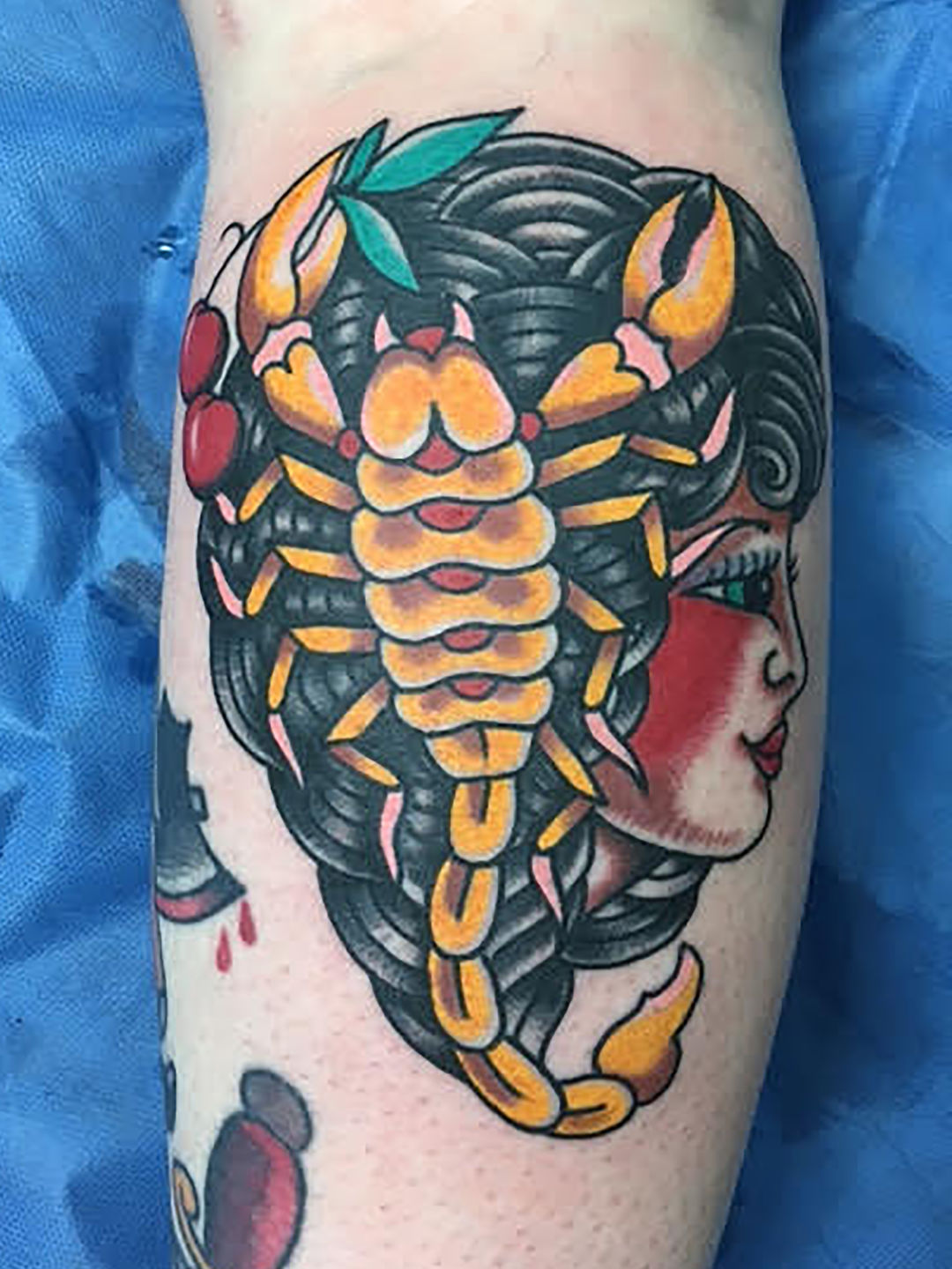 Traditional scorpion for Devon - Dolly's Skin Art Tattoo Kamloops BC