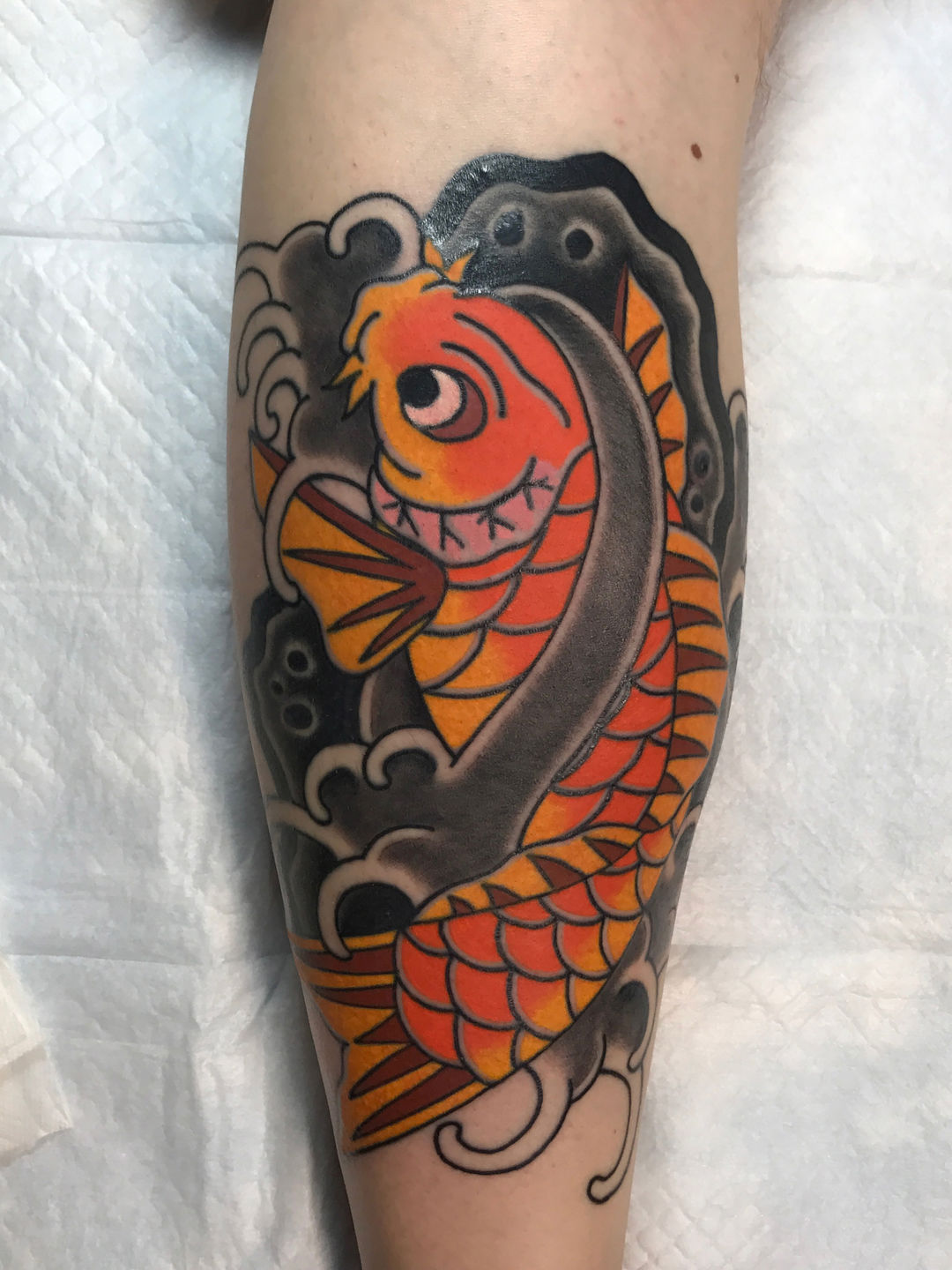 prettyboybrent:koi-fish-tattoo-brent-mccarron-the-bell-rose-tattoo