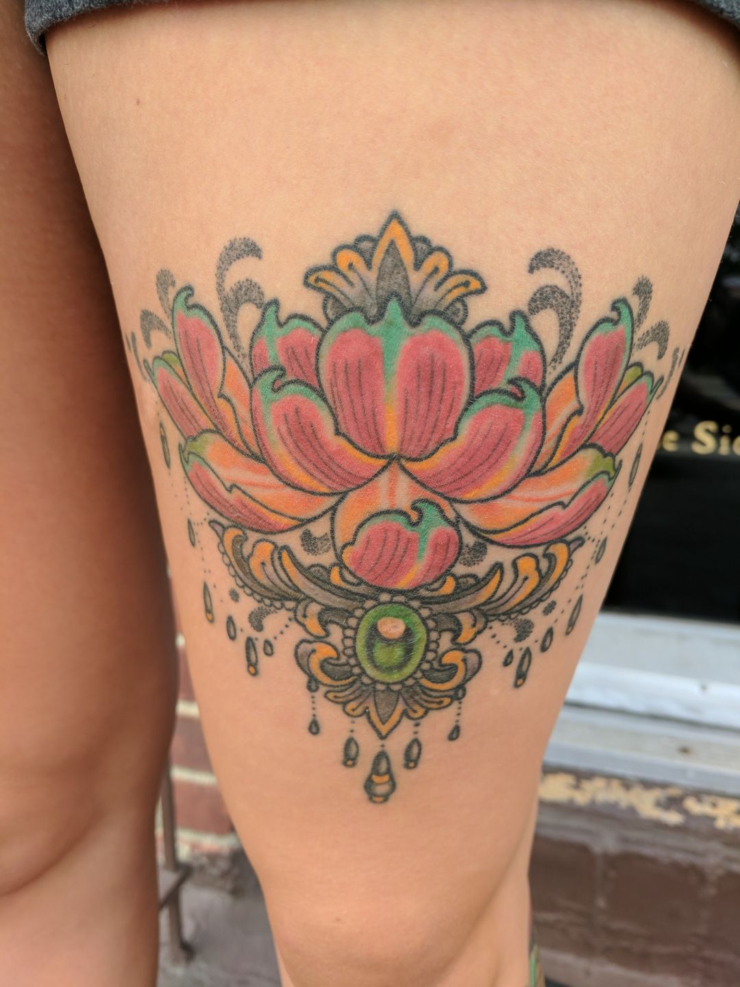 Heather Maerten  on Instagram Commission completed Lotus flower tattoo  design to honor her three children      art artist artwork  instaart ink tattoo