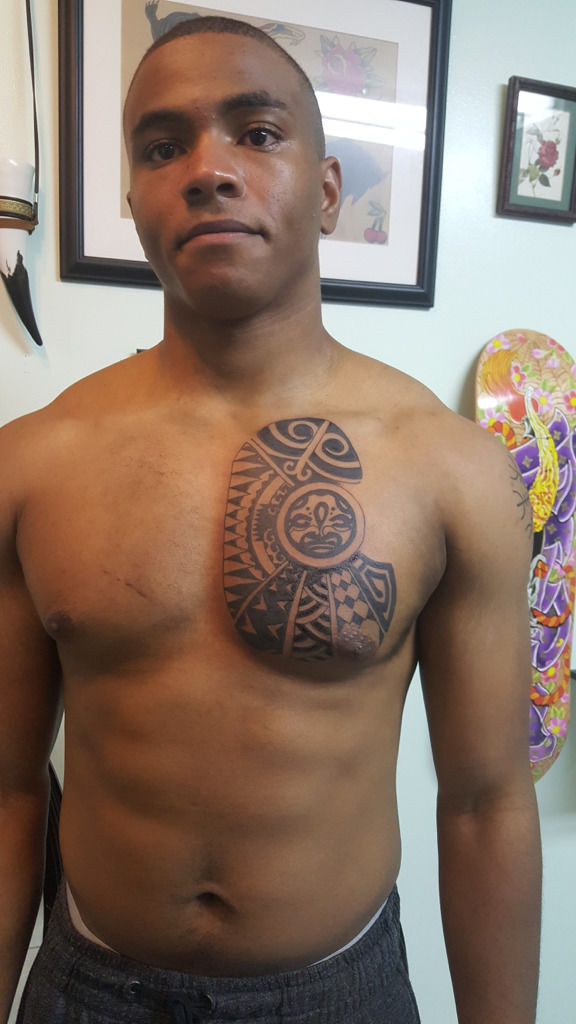 Classic Tattoo - Polynesian inspired full sleeve and chest by  @niccolocasatitattoo Lower arm fresh, the rest is fully healed | Facebook