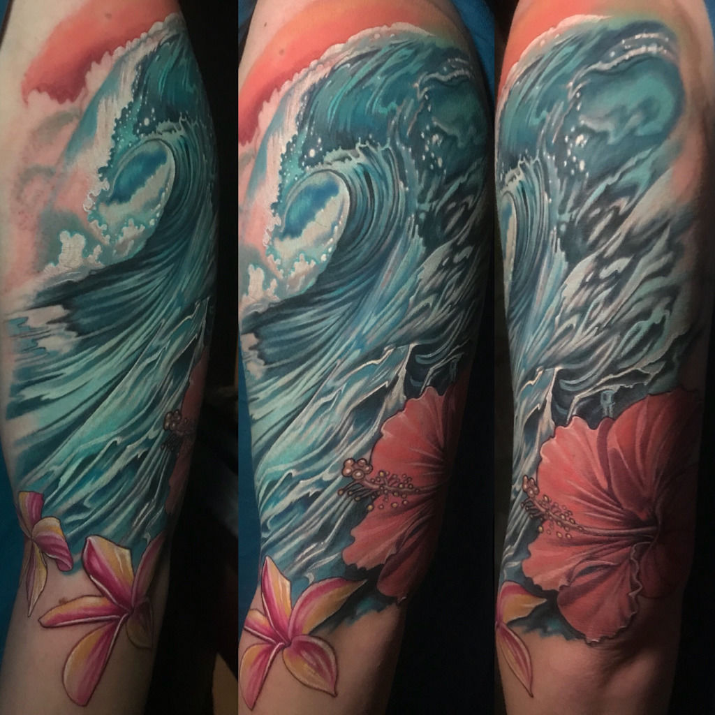 Some color waves 🌊 #waves #ocean #wavetattoo🌊 #oceantattoo #oceantattoos  #colortattoos #ink #tattoos #tattooartist #tattooart… | Instagram