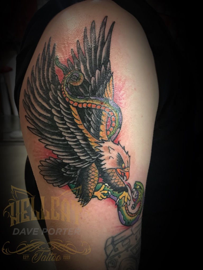 Eagle and snake | Done by Jimmy Toge. - Two Guns Tattoo Bali | Facebook