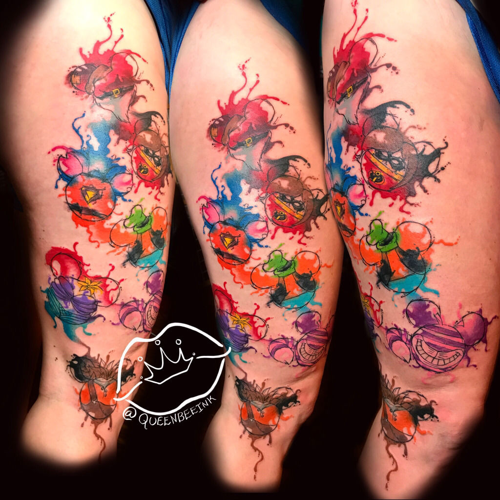 22 Adorable Colorful And Black Ink Disney Tattoos  Styleoholic