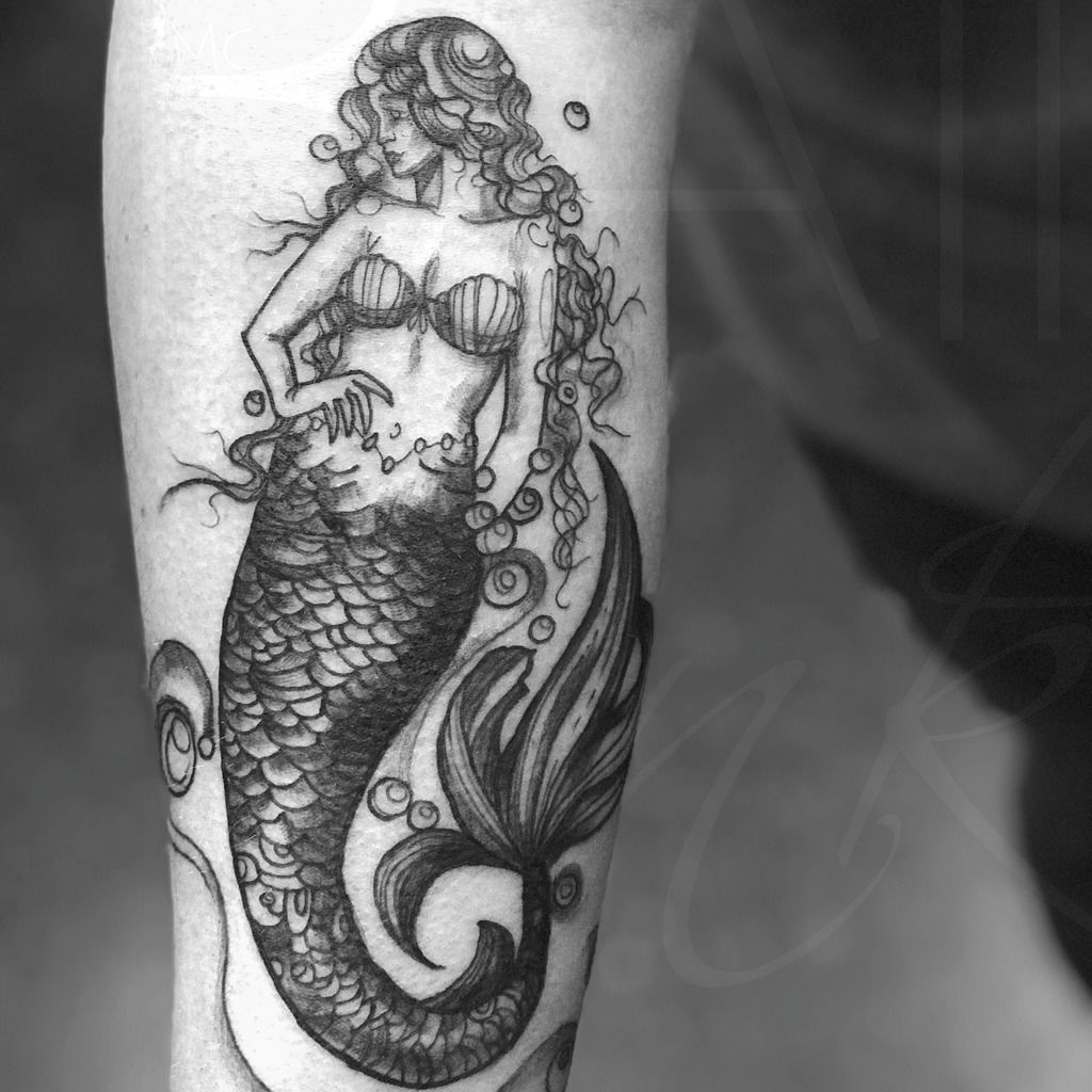 Buy Black Mermaid Tattoo Online In India  Etsy India