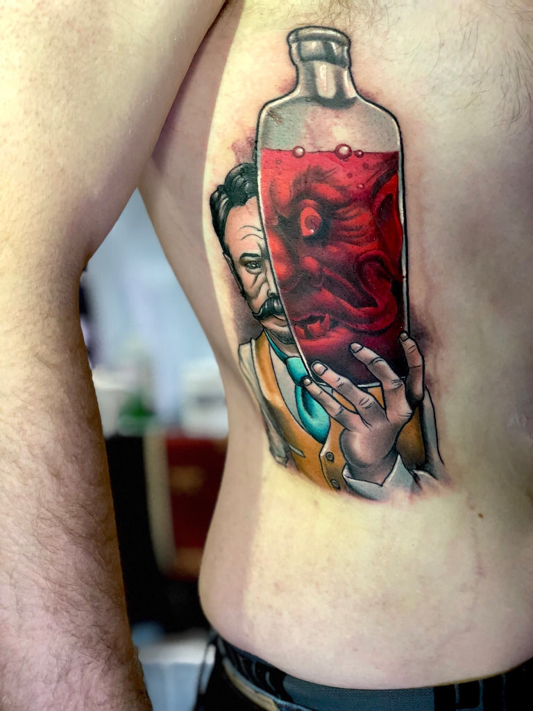 joshduffy on Instagram Dr JekyllMr Hyde concept today arm sleeve in  progress blackcastleartco  Tatuajes malvados Tatuajes Tatuajes molones