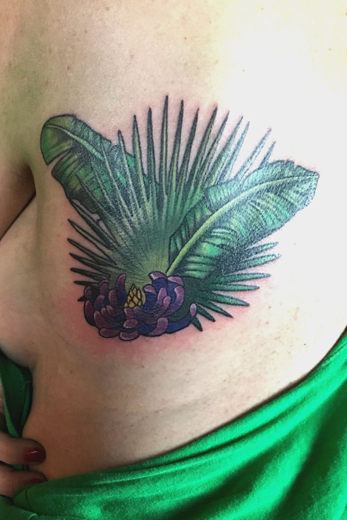 Leaves by Tine DeFiore inked on the left forearm | Tattoos, Palm tattoos,  Half sleeve tattoo
