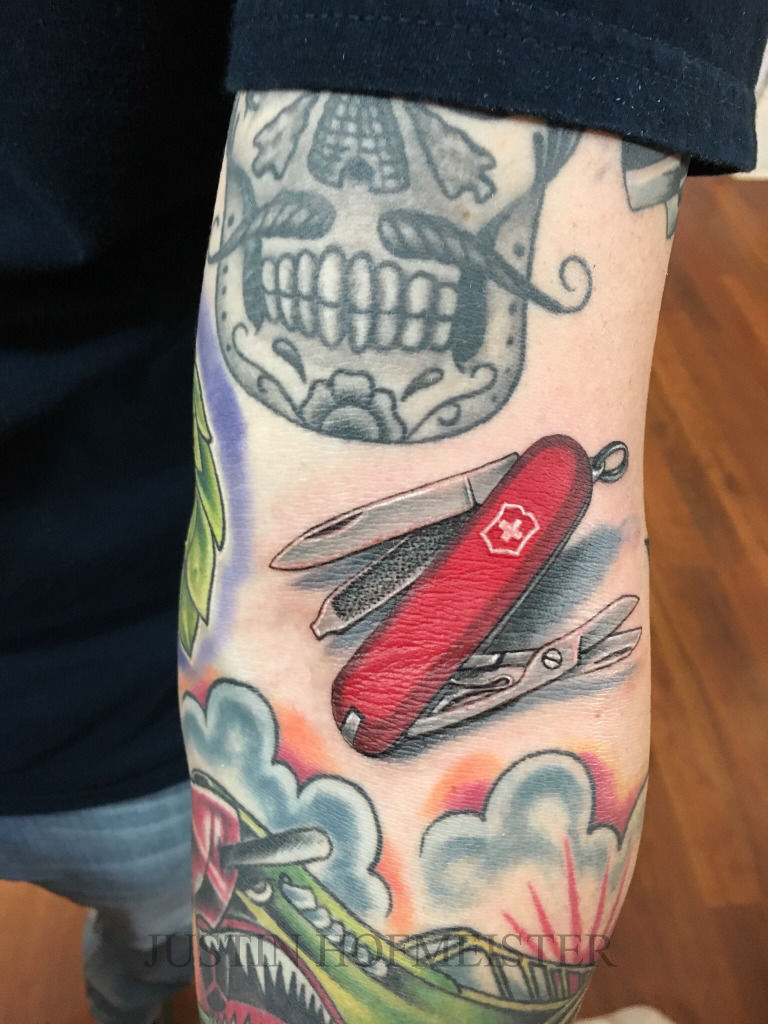 traditional pocket knife tattoo