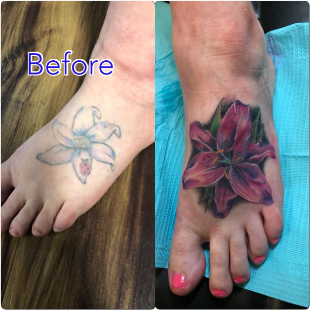 Star cover up on the right foot