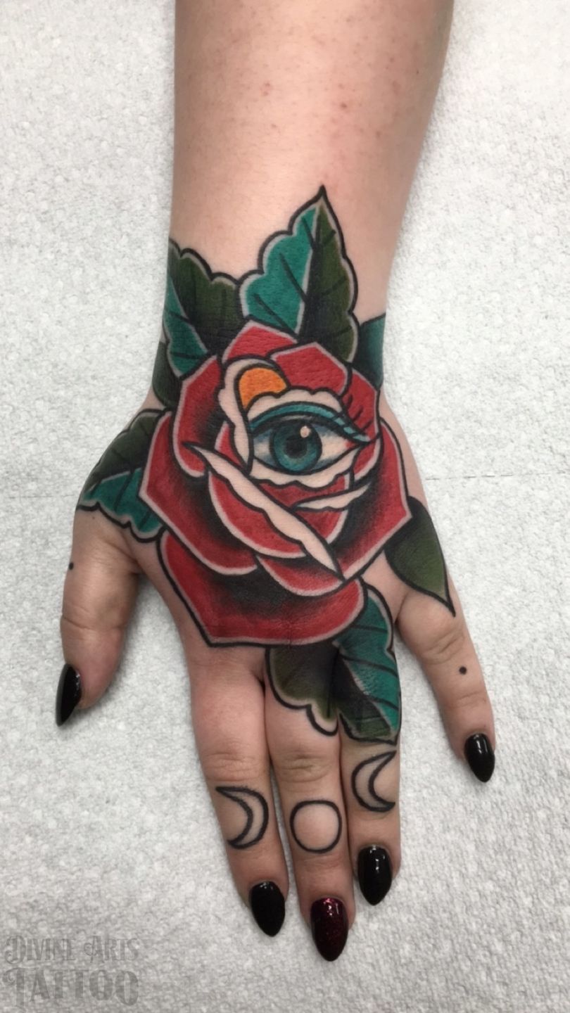 eye and roses tattoo by danktat on DeviantArt