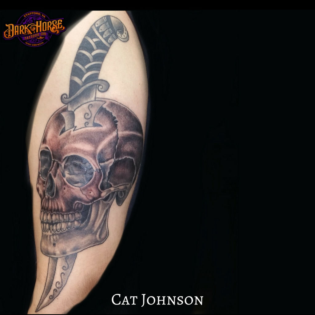 realistic dagger tattoo