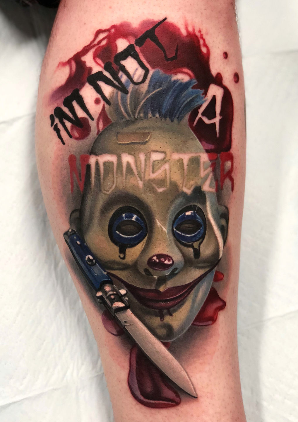 dannyelliott:horror-tattoo-portrait-tattoo-creepy-batman-joker-tattoo