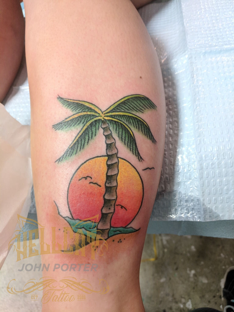 johnporter:palm-tree-palm-tree-beach-color-traditional