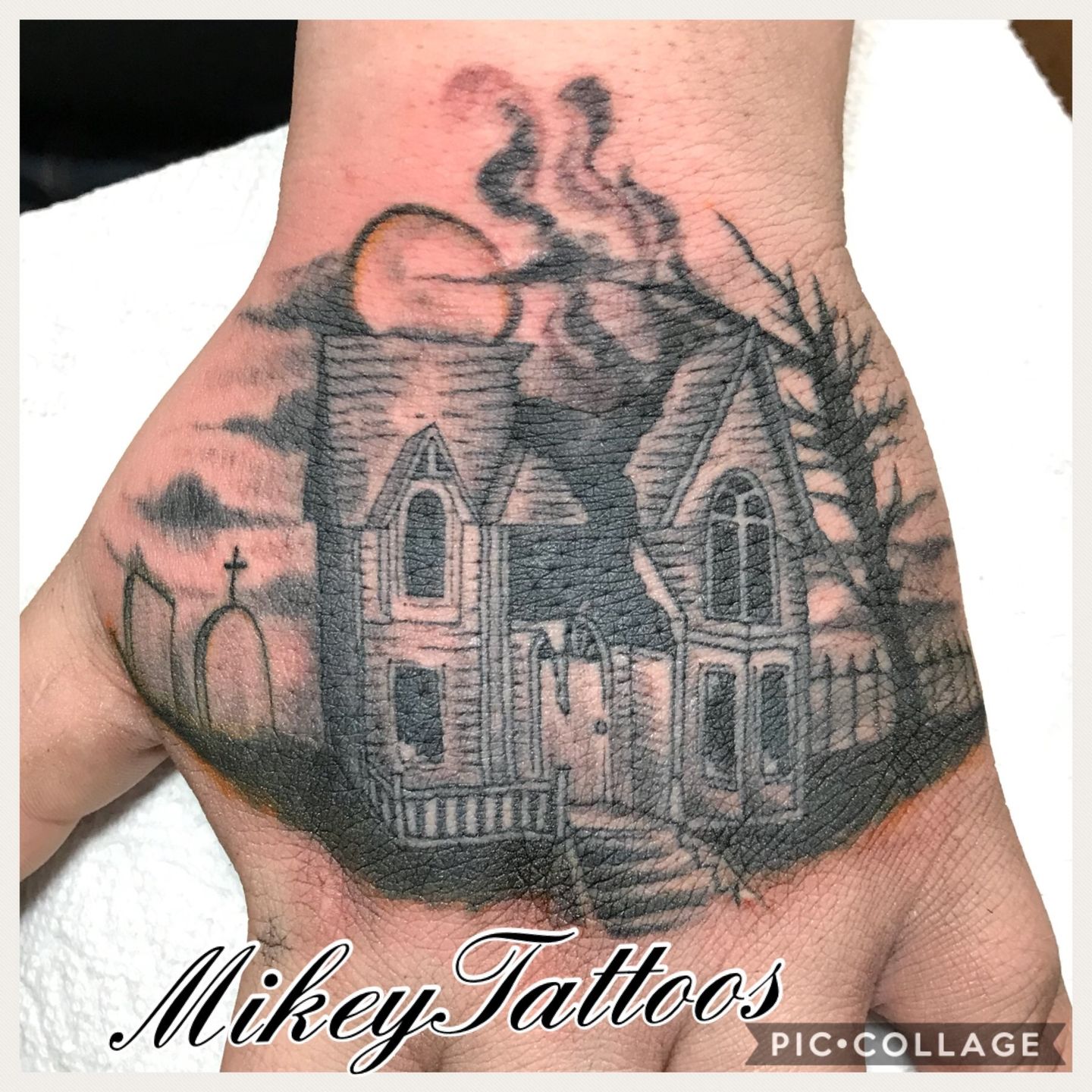 Burning house tattoo by Lukash Tattoo | Photo 31149