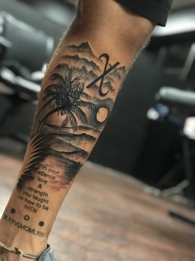 Palm tree tattoo palmtree palmtreetattoo skinbling pandptattooboracay  Palm  tattoos Palm tree tattoo Palm tree tattoo ankle