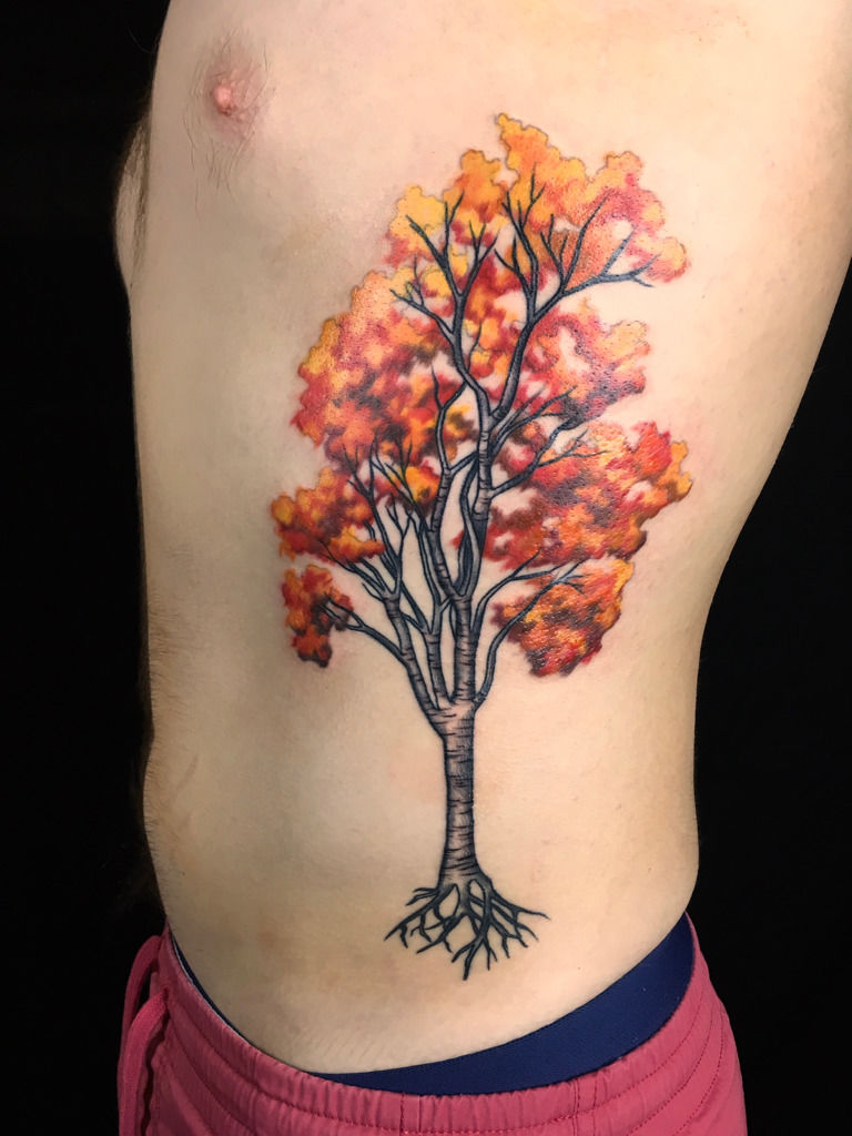 Autumn Tree Trash Polka tattoo by Live Two  Best Tattoo Ideas Gallery