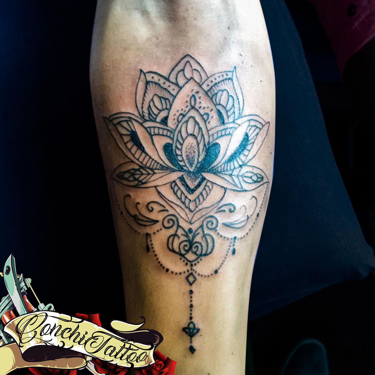 tattoo body art boho rose mandala large 8.25