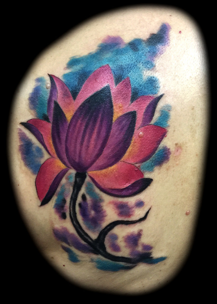 Justin Moss Tattoos and Art  Cute watercolor lotus tattoo by Justin  Buddha  if you looking for some ink please contact Justin at 063 143  9624 Peace tattoos ink art inkedgirls 
