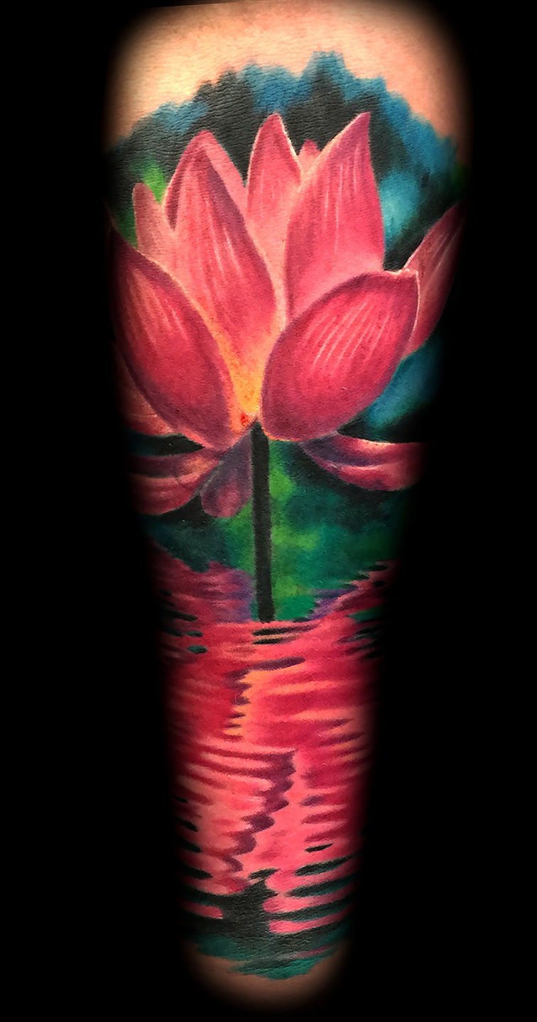 Realism Lotus Flower Tattoo Idea  BlackInk