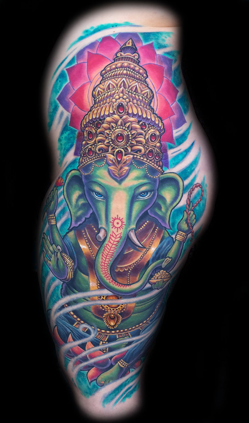 Best-las-vegas-tattoo-artists-shops-joe-riley-inner-visions-tattoo-ganesh-tattoos-elephant