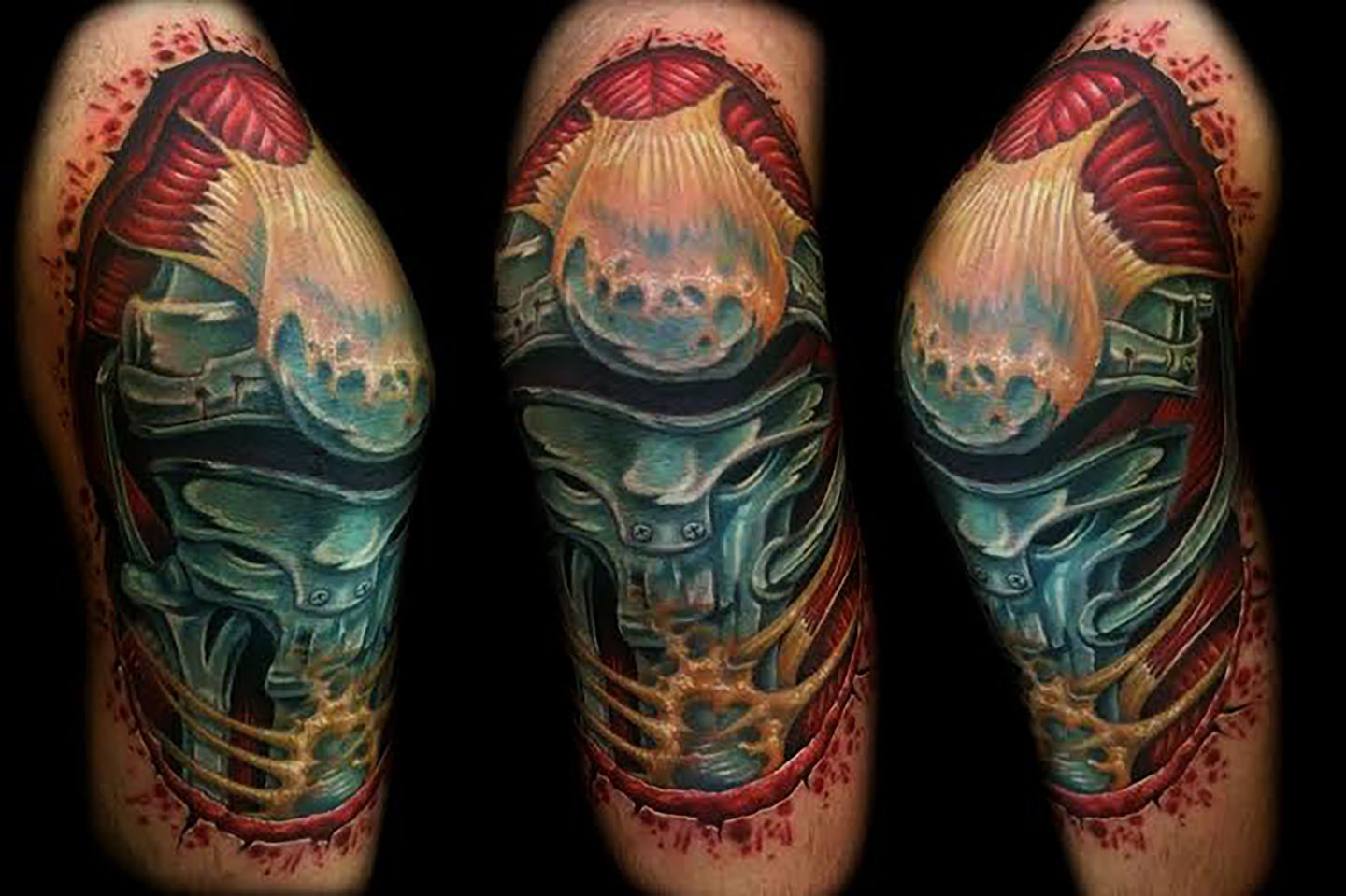 Color BioMech chestarm Tattoo by Jeff Johnson TattooNOW