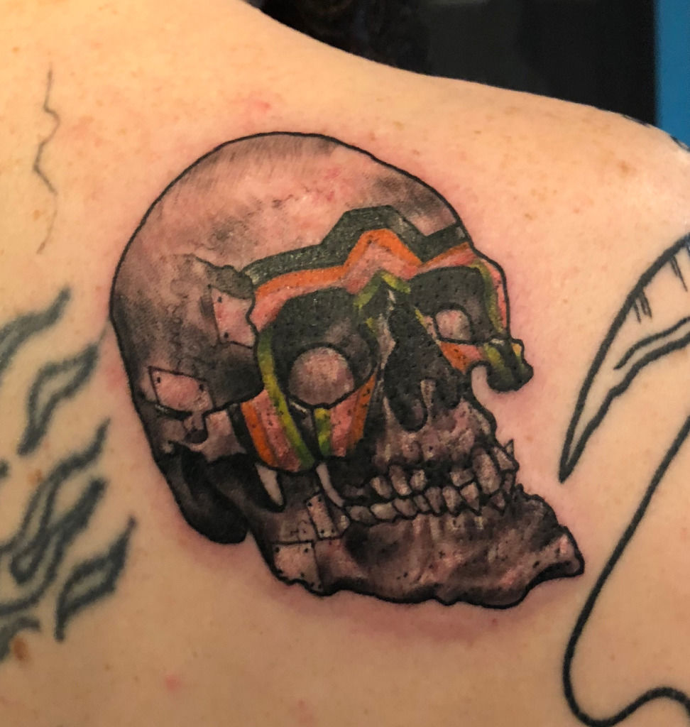 Warrior skull tattoo study  Chris ODonnell Tattoo