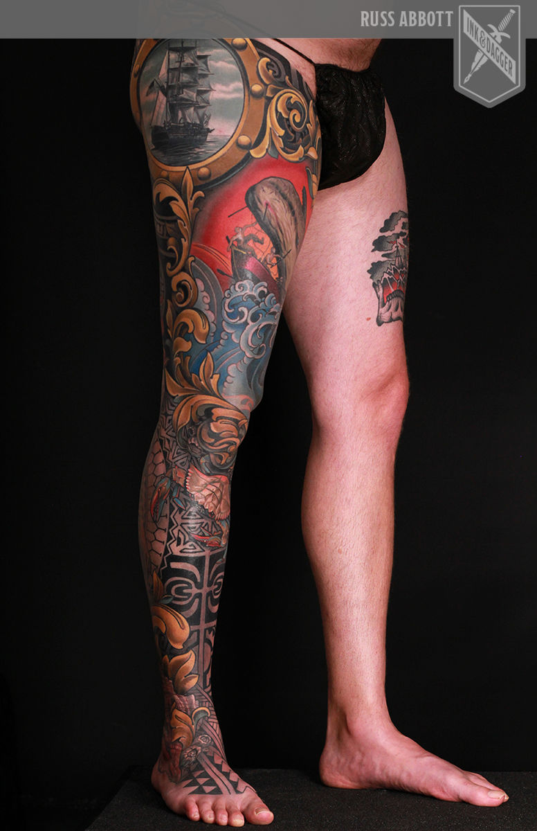 Leg_sleeve_illustrative_tattoo_ornamental_nautical_lantern_moby_dick_abbott