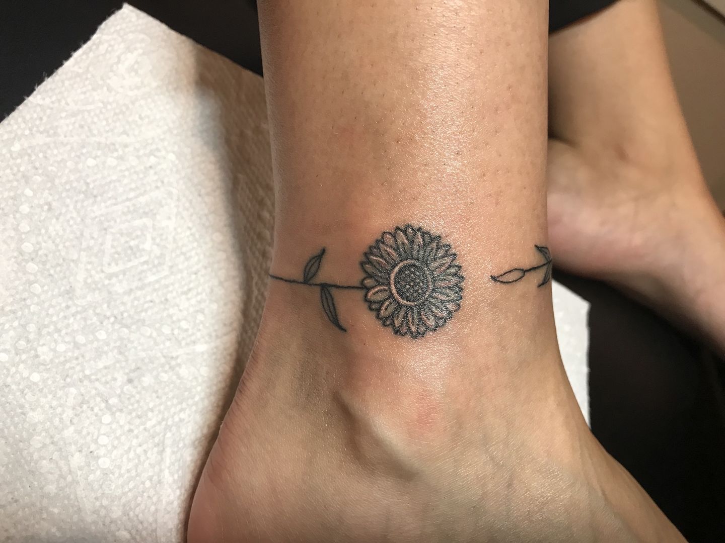 sunflower ankle tattoo designs