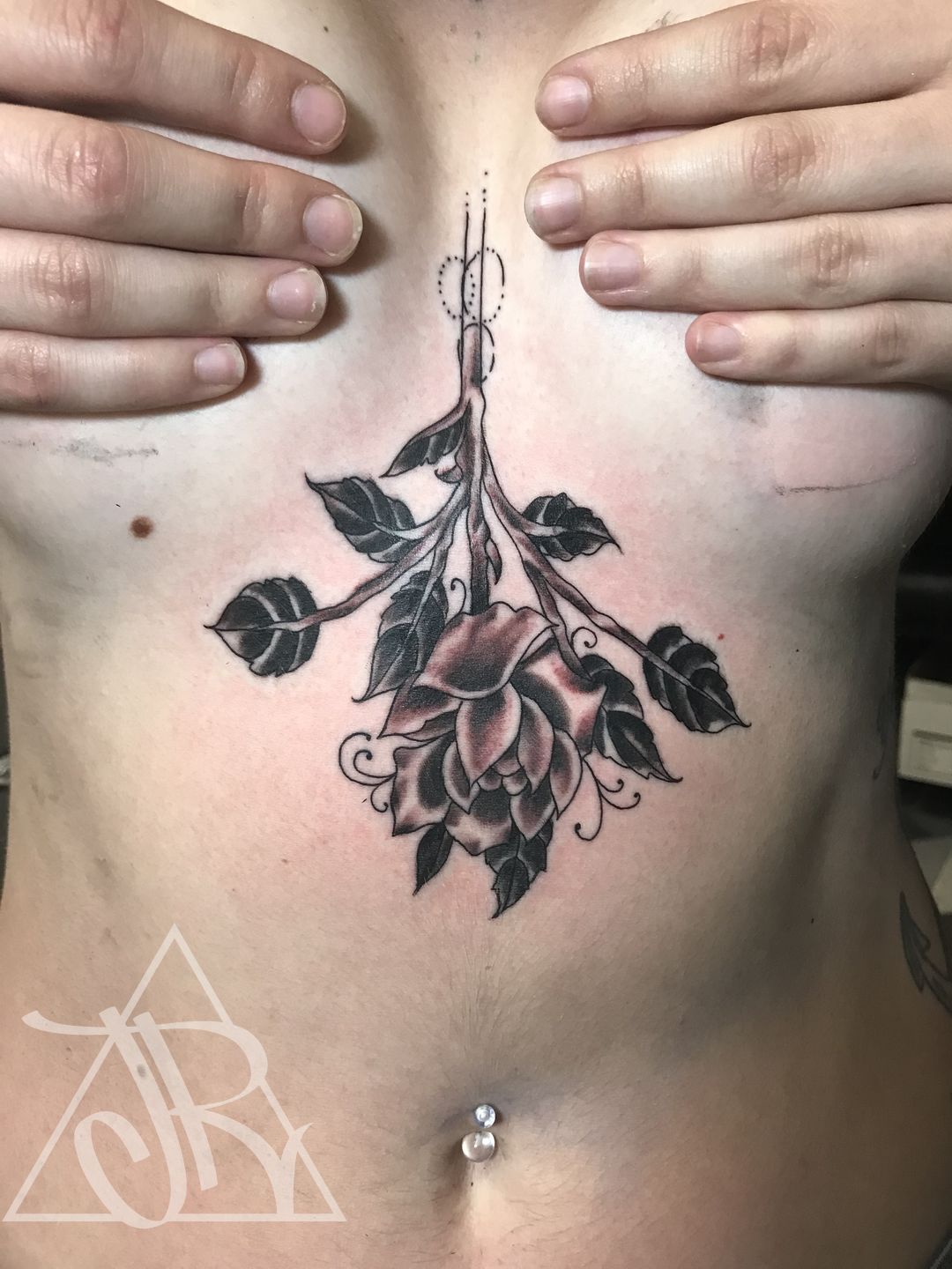 Tiny rose sternum tattoo by FacundoPereyra on DeviantArt