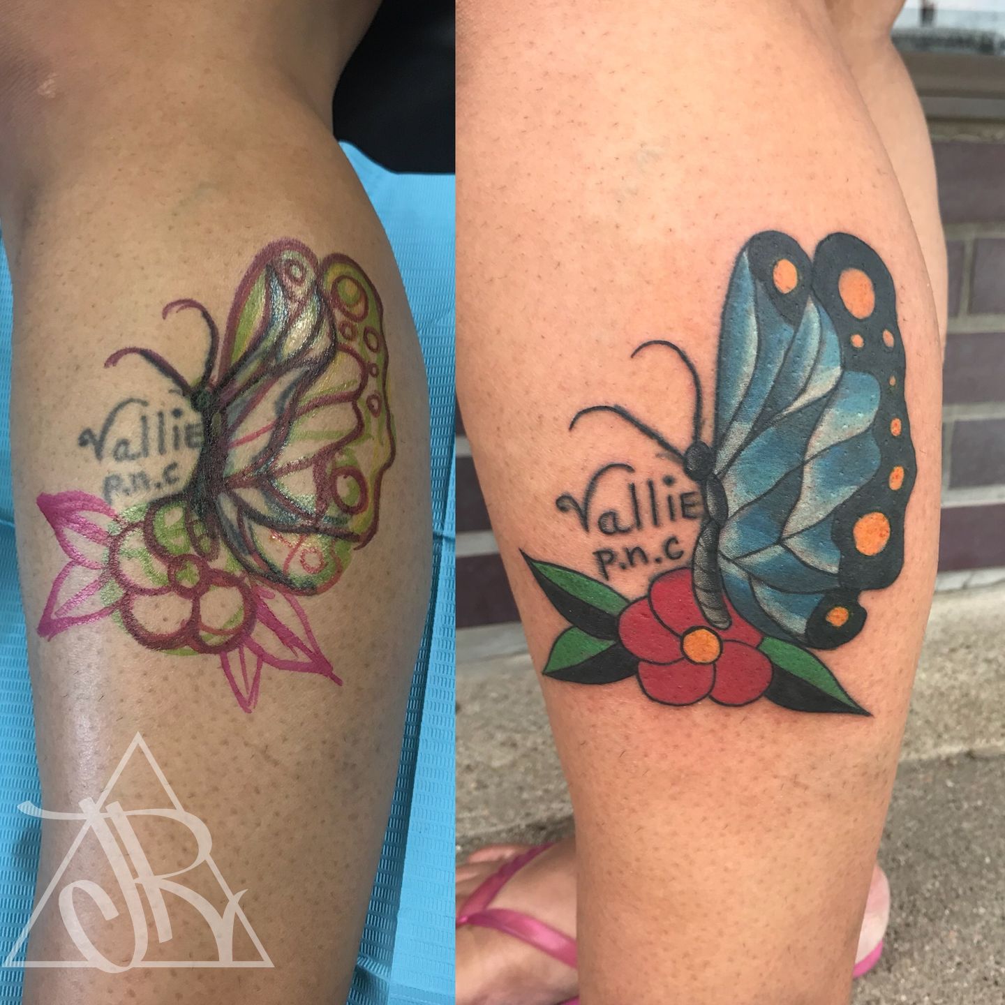 Joshuarivas Butterfly Rework Rework Freehand Butterfly Traditional Color Tattoo