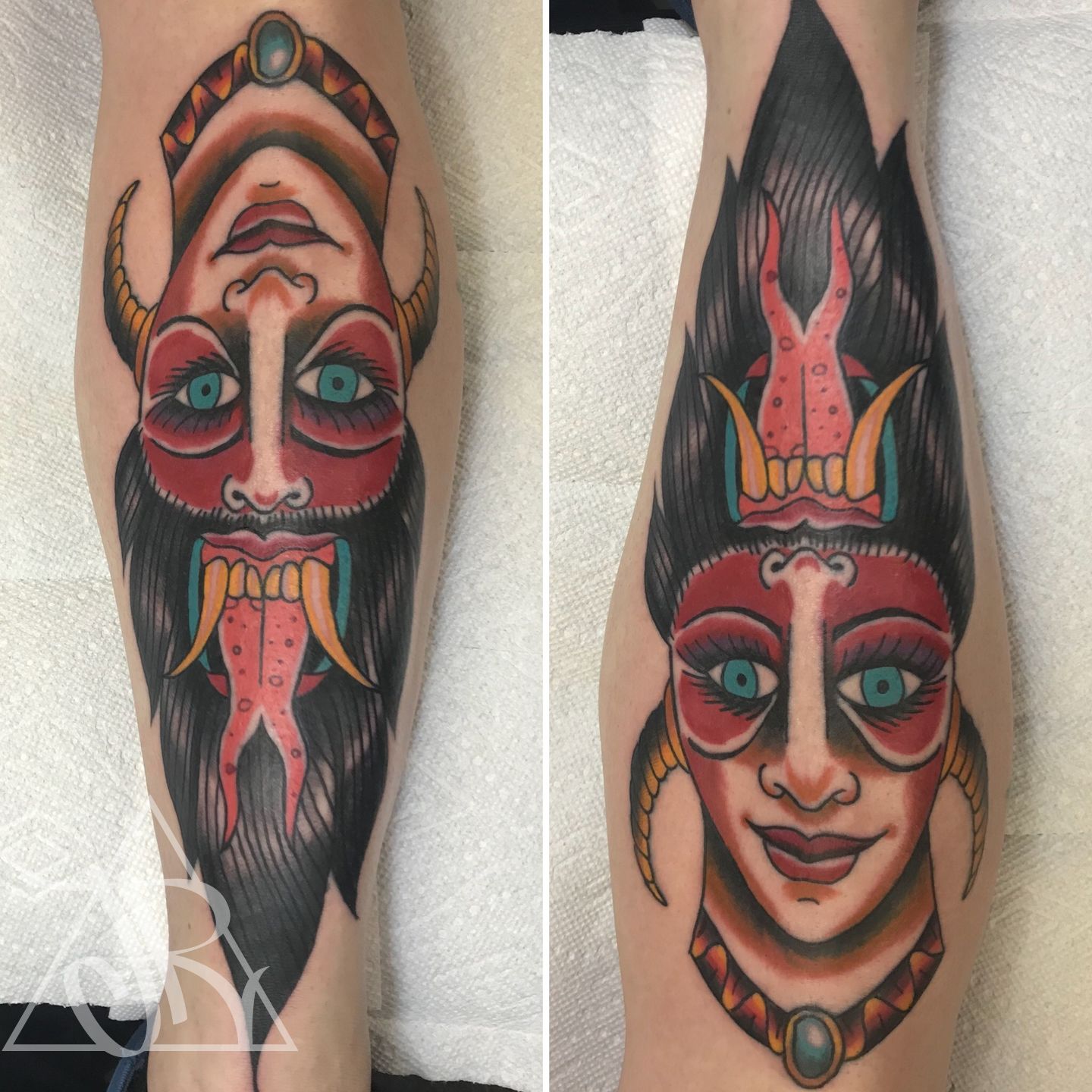 traditional woman devil tattoo