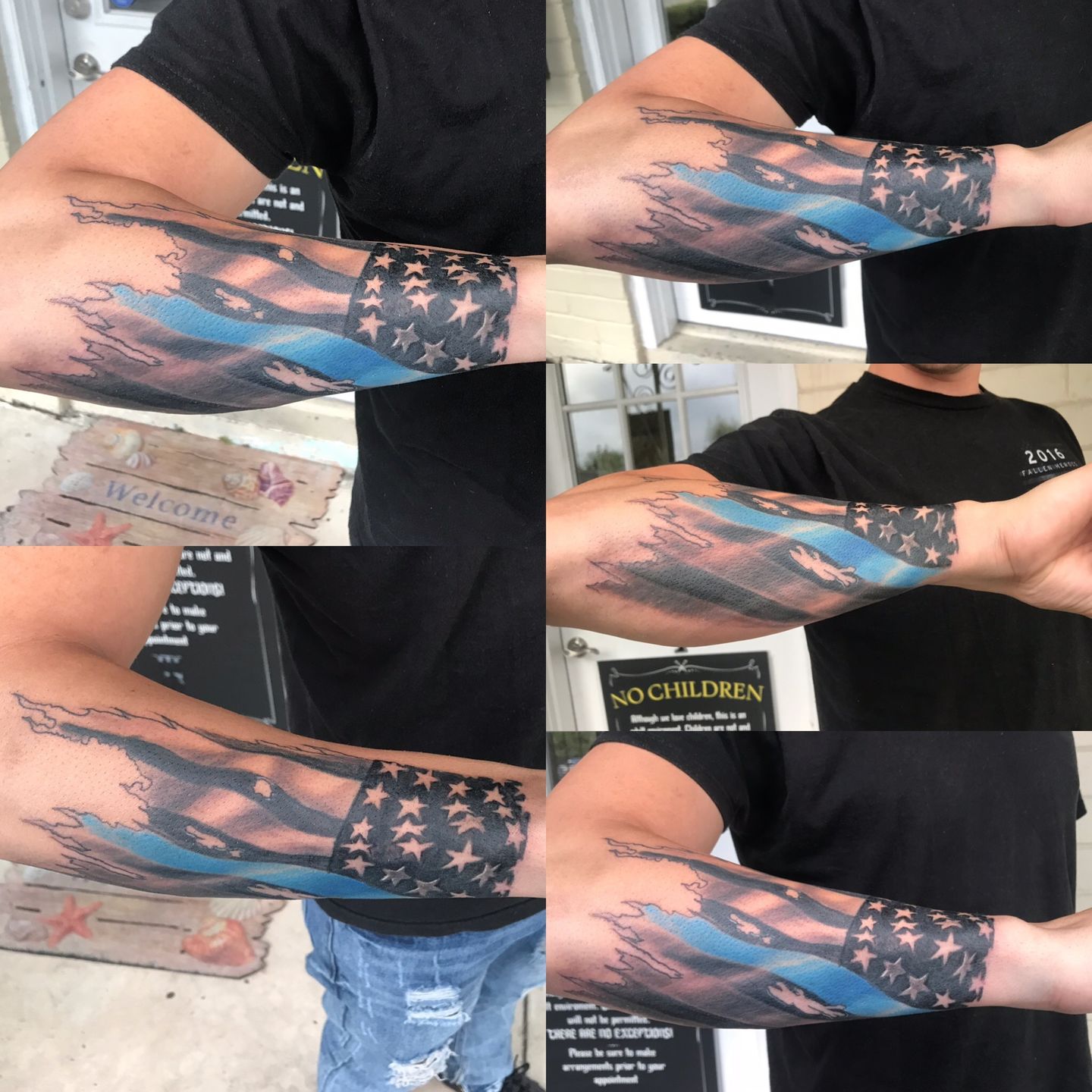 Generate a cutting-edge forearm tattoo design that blends nostalgia and  future. include minimalist geometric shapes like circles, triangles,  diamonds, and spirals with varying tones and line styles, as well as  metallic elements