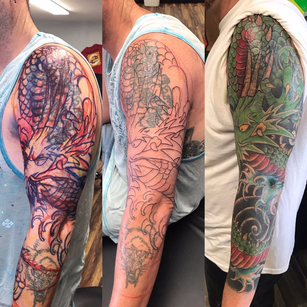 dragon cover up by Jedidia TattooNOW