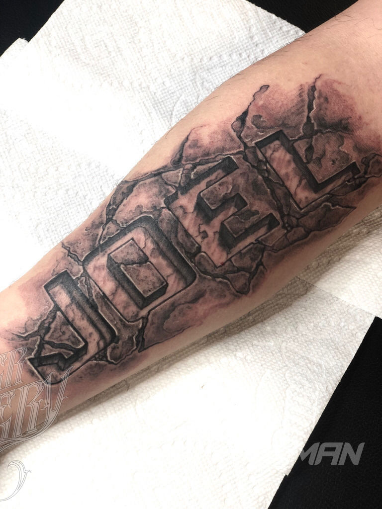 Stone Lettering Tattoos