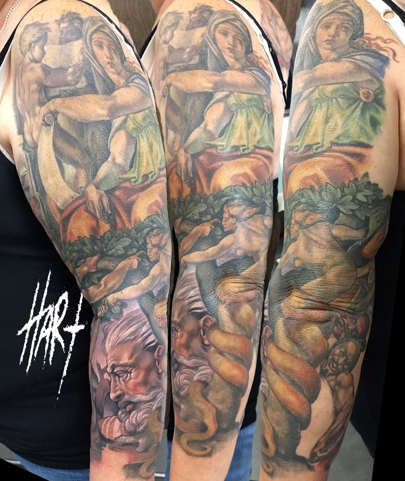 Certified Tattoo Studios on Twitter The Creation of Adam is a fresco  painting that was created by the Italian artist Michelangelo which forms  part of the Sistine Chapels ceiling It took him