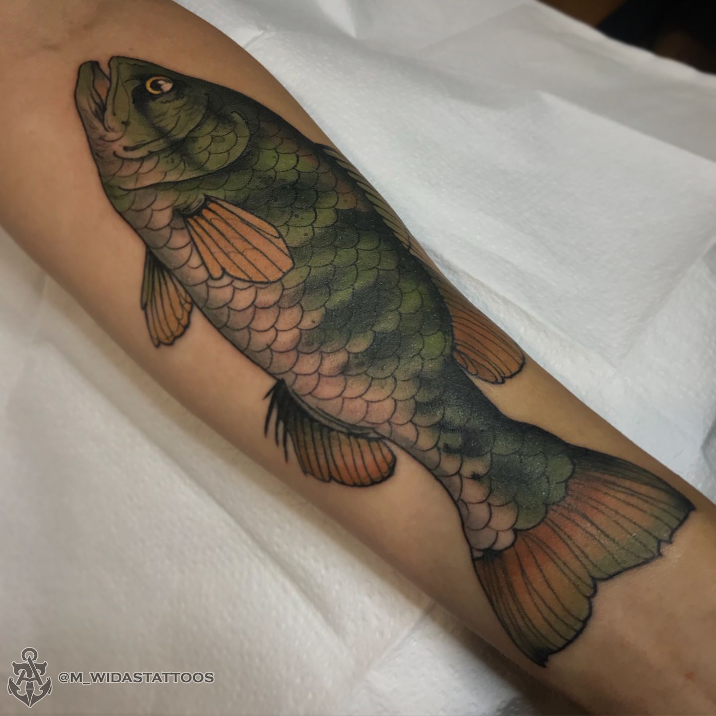Midwest Tattoo  Yes thats a smallmouth bass going after a pepper This  tattoo meant so much to my client and I had a blast doing it  Facebook