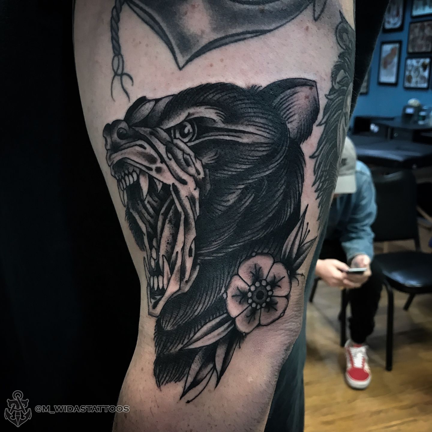 widas:bear-bear-tattoo-twisted-anchor-tattoo-black-and-grey-ocean-springs- neo-traditional-tattoo