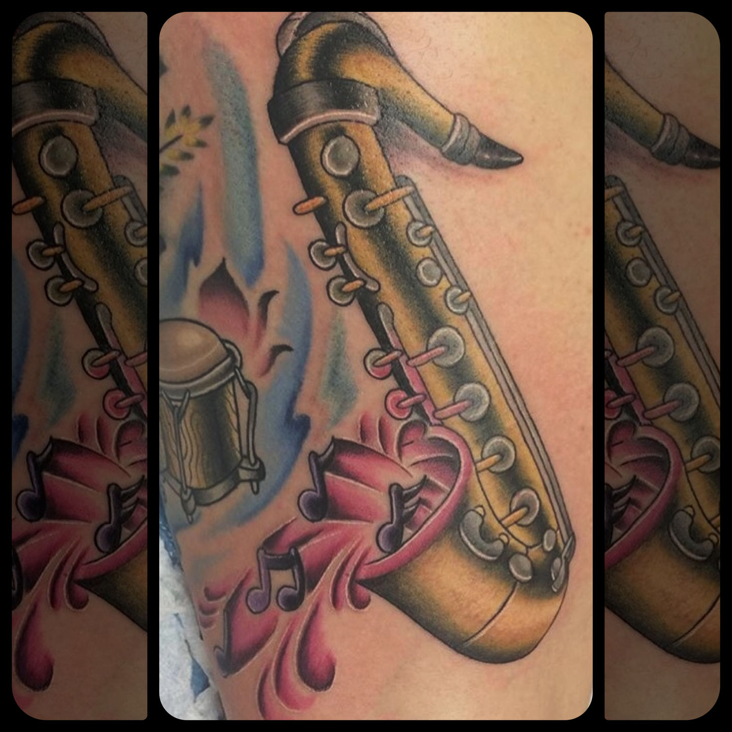 Saxophone (freehand) Tattoo. @Msaro #SAMA28 #tattoo #tattooideas #tre... |  TikTok