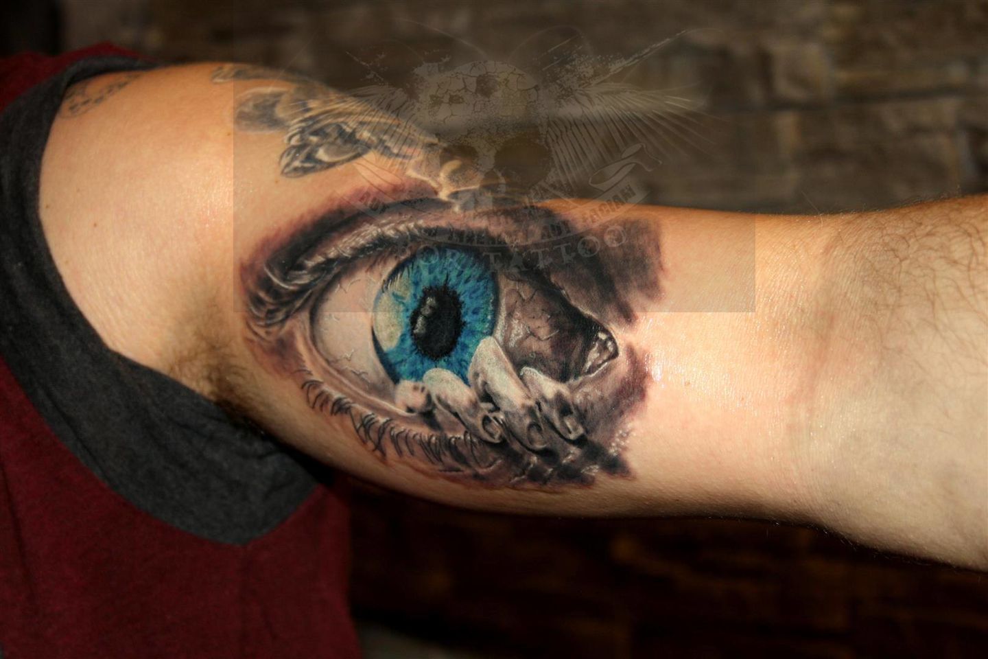 Evil eyes gorgon jellyfish for tattoo Royalty Free Vector