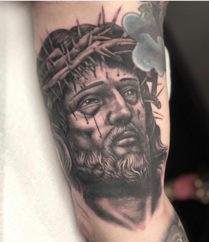 Religious Tattoo Sleeve #jesus #jesustattoo #religioustattoo #tattoo ... |  TikTok