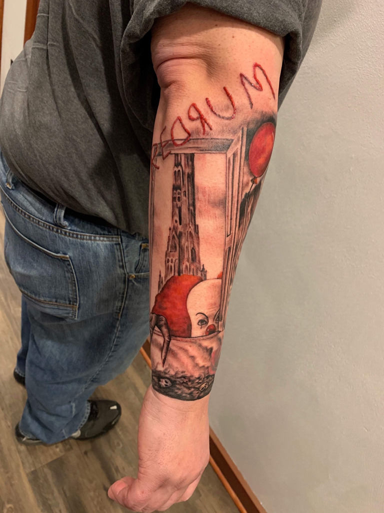 My new tattoo Pennywise from IT by Stephen King  9GAG