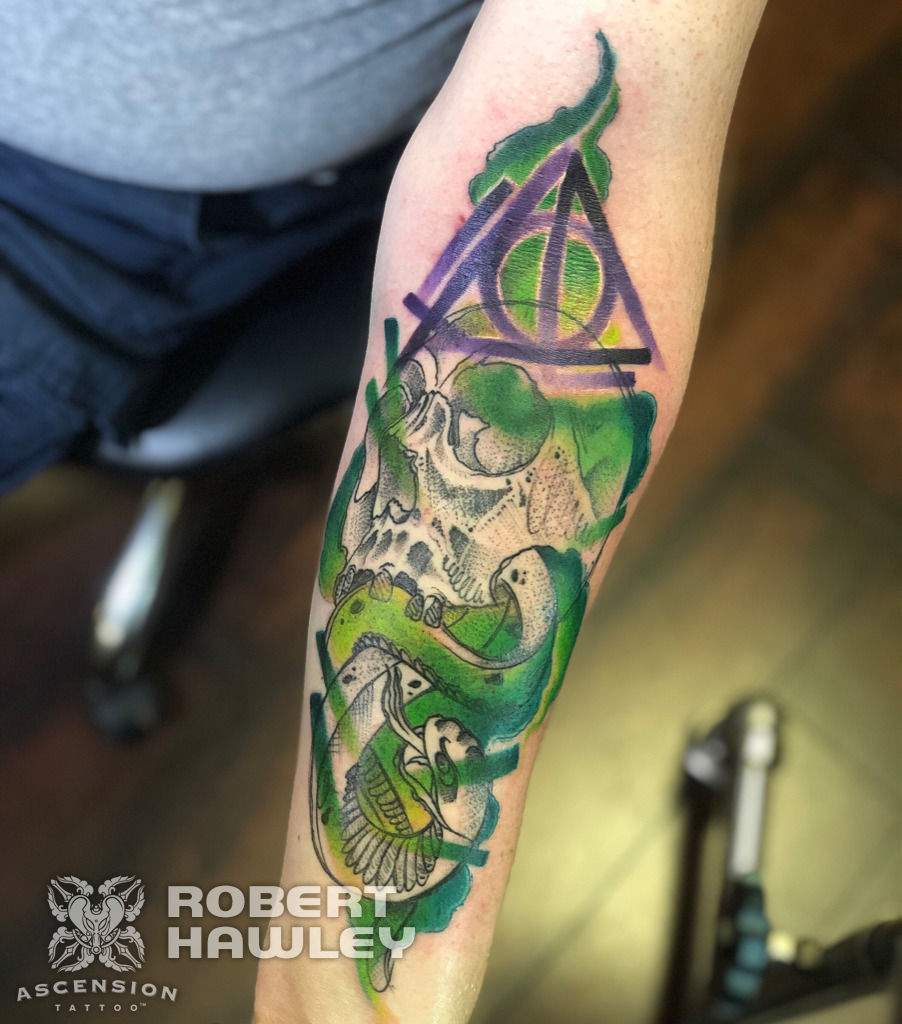 Watercolor Harry Potter tattoo  Harry potter tattoo Harry potter tattoos  Tattoo videos